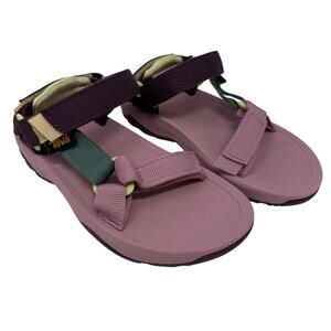 Girls Teva Hurricane XLT2 Sandals Size 11 Purple Pink Green Adjustable Strap EUC